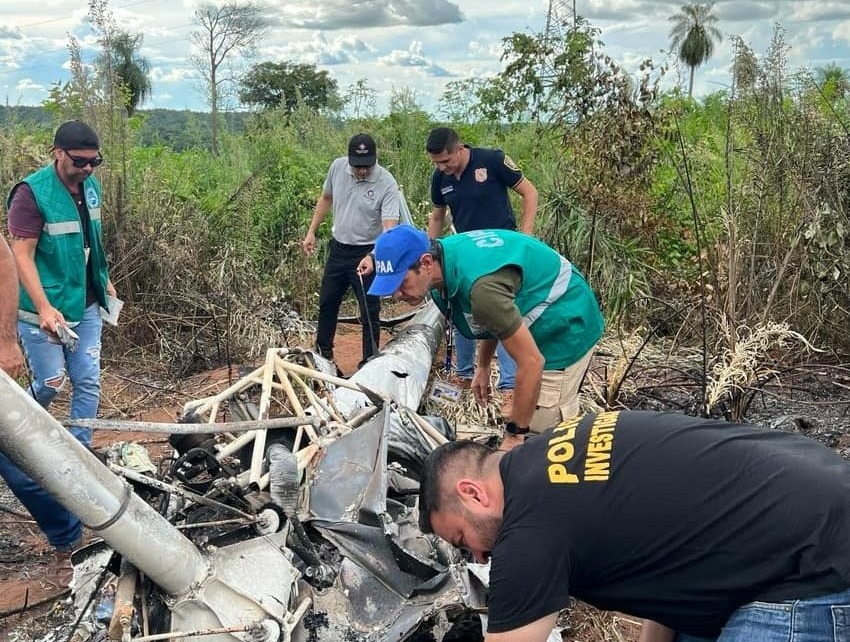 Restos de la aeronave totalmente destruida. Foto: Ministerio Público