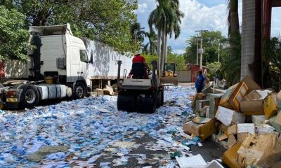 Destrucción de mercaderías. Foto: Ministerio Público.