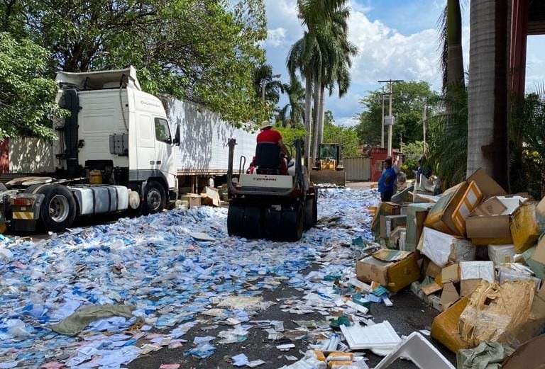 Destrucción de mercaderías. Foto: Ministerio Público.