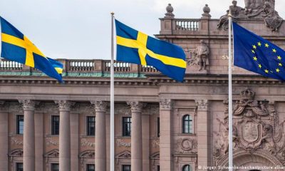 Banderas de Suecia y la Unón Europea. Foto: DW
