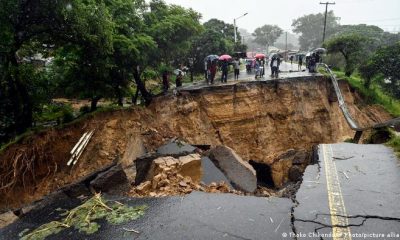 Una carretera destruida en Malaui tras el paso del ciclón. Foto: DW