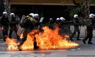 Manifestación en Grecia. Foto: DW.