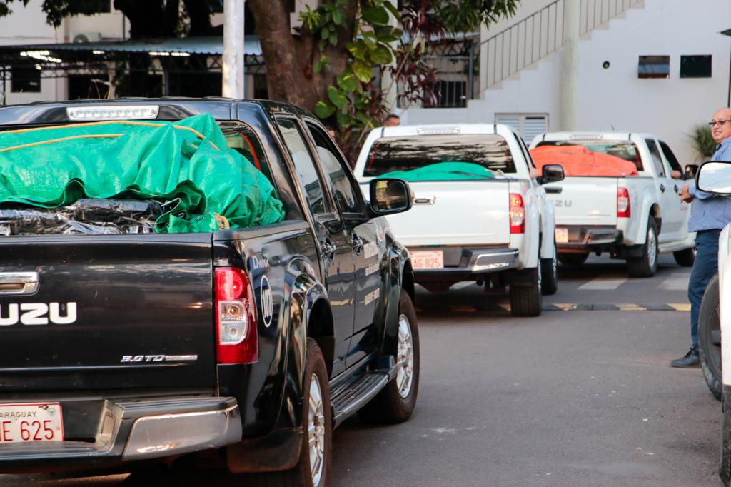 Móviles de la Justicia Electoral partieron con los kits electorales para capacitaciones. Foto: Gentileza