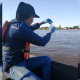 El Mades recolectó muestras de agua de las zonas del río Paraguay. Foto: Mades