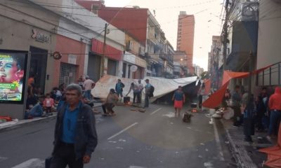 Cierre de calles en el centro de Asunción por manifestaciones. Foto: Ñandutí