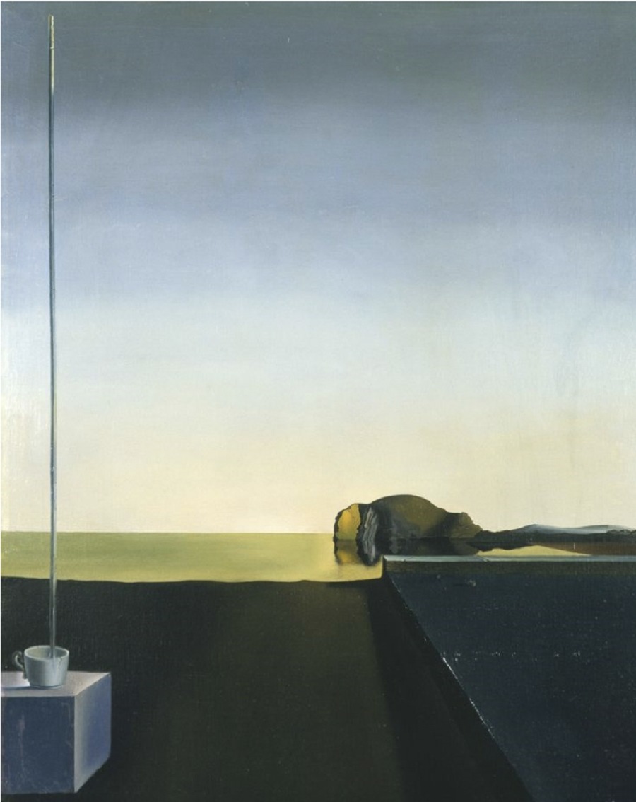 Salvador Dalí, El verdadero cuadro de “La isla de los muertos" de Arnold Böcklin a la hora del Ángelus, 1932. Óleo sobre tela, 77.5 x 64.5 cm. Catálogo razonado de pinturas de Salvador Dalí © Fundació Gala-Salvador Dalí