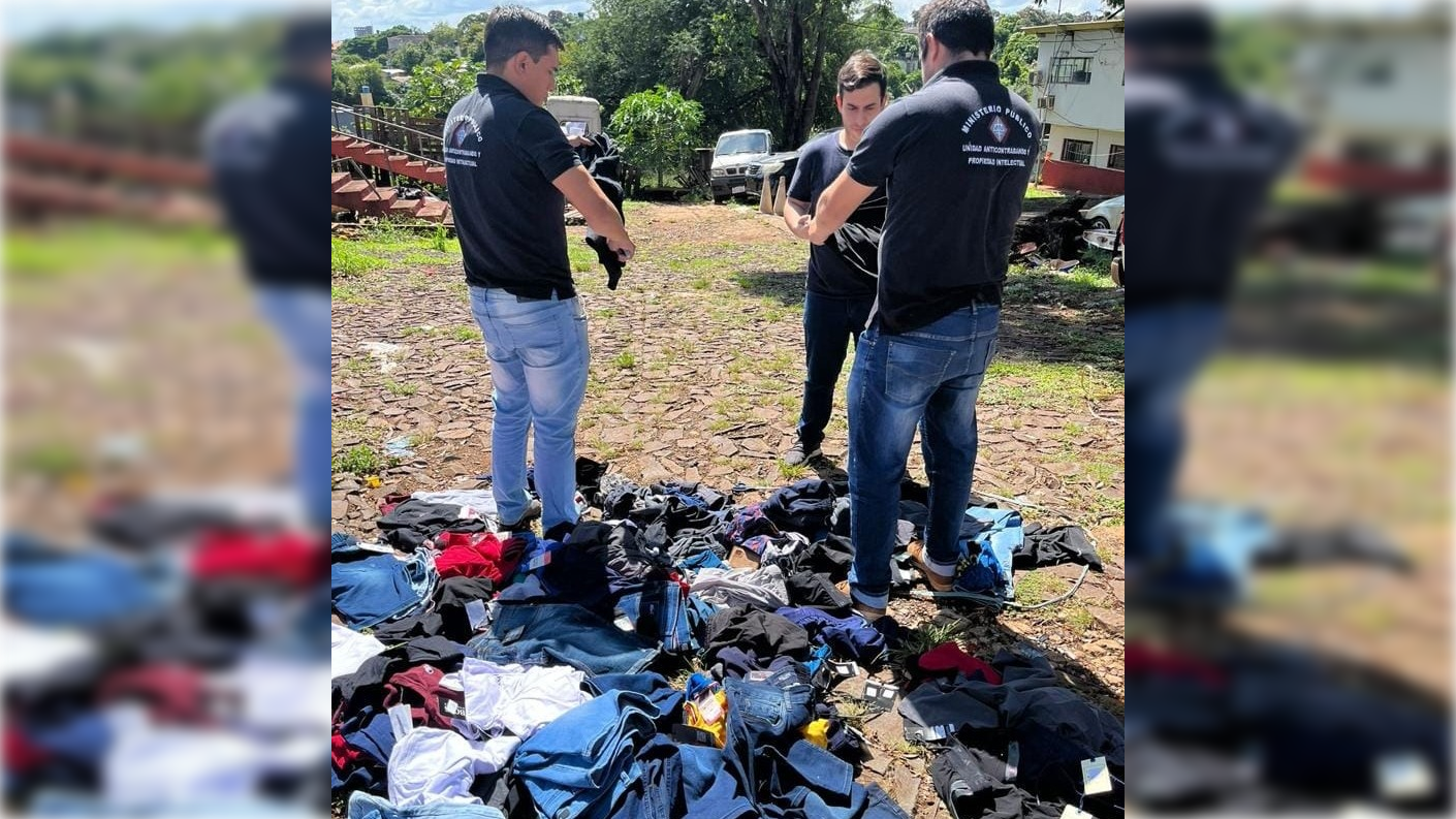 Destrucción de prendas falsificadas. Foto: Ministerio Público