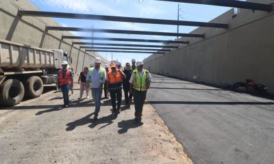 Autoridades del gobierno verificando zona de obras de Tres Boca. Foto: MOPC.