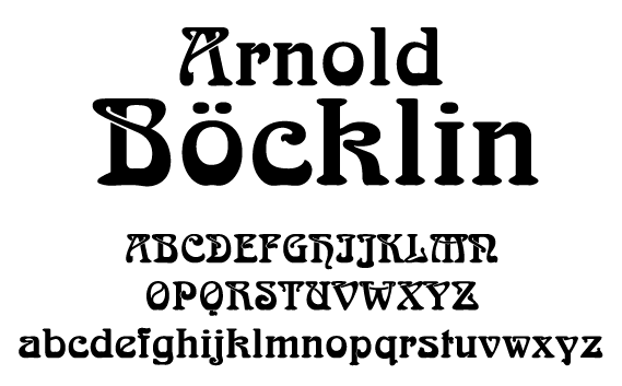 Arnold Bocklin. Tipografía