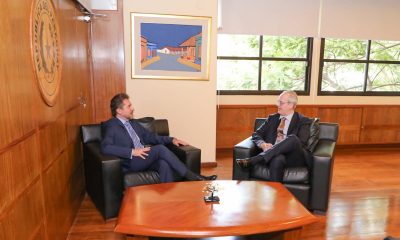 Campanini realizó visita de cortesía al ministro del MIC, Luis Castiglioni. (Gentileza-Radio Nacional)