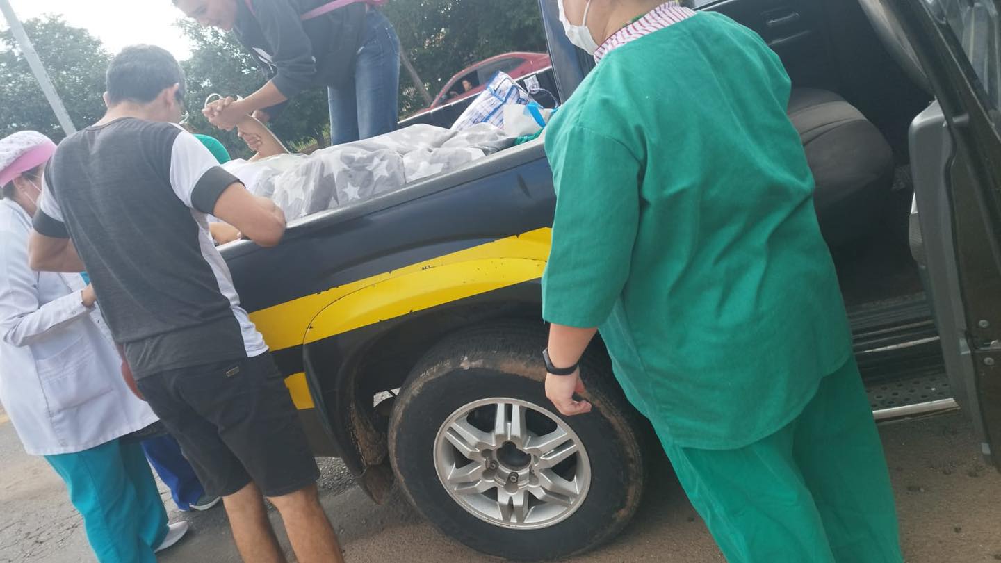 La mujer llegó a tiempo para ser asistida. Foto: Patrulla Caminera.