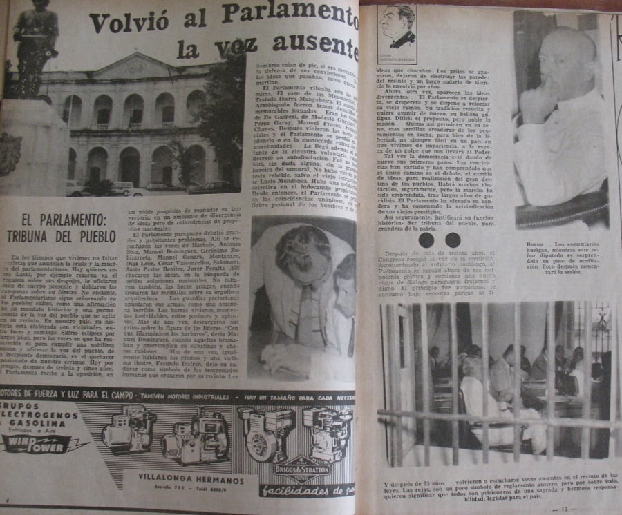 Revista Ñande. Retorno de los opositores a la Cámara de representantes en 1963