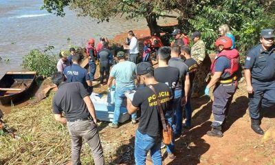 Agentes de la Prefectura Naval encontraron los restos de la víctima de feminicidio. Foto: Armada Paraguaya.