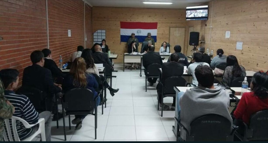 El tribunal de Sentencia integrado por los jueces Amado Yuruhan, Rosana Ortiz y Fanny Cáceres. Foto: Gentileza.