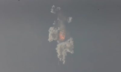 La explosión de la nave espacial de nueva generación Starship de SpaceX ocurrió casi a los cuatro minutos de despegue. Foto: Reuters