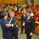 Presidente de Diputados saludando al ministro de la Corte, Gustavo Santander. Foto: Gentileza