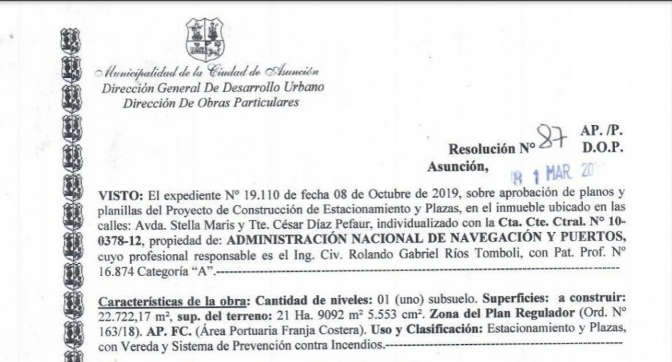 Resolución que acredita titularidad de tierras de las Oficinas de Gobierno. Foto: captura.