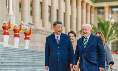 Presidente brasileño Lula da Silva fue recibido por el mandatario chino en el Gran Palacio del Pueblo. Foto: Agencia Brasil