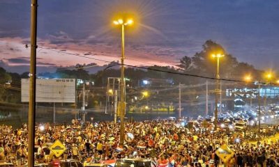 Protesta de simpatizantes de Payo Cubas posterior a las elecciones. Gentileza
