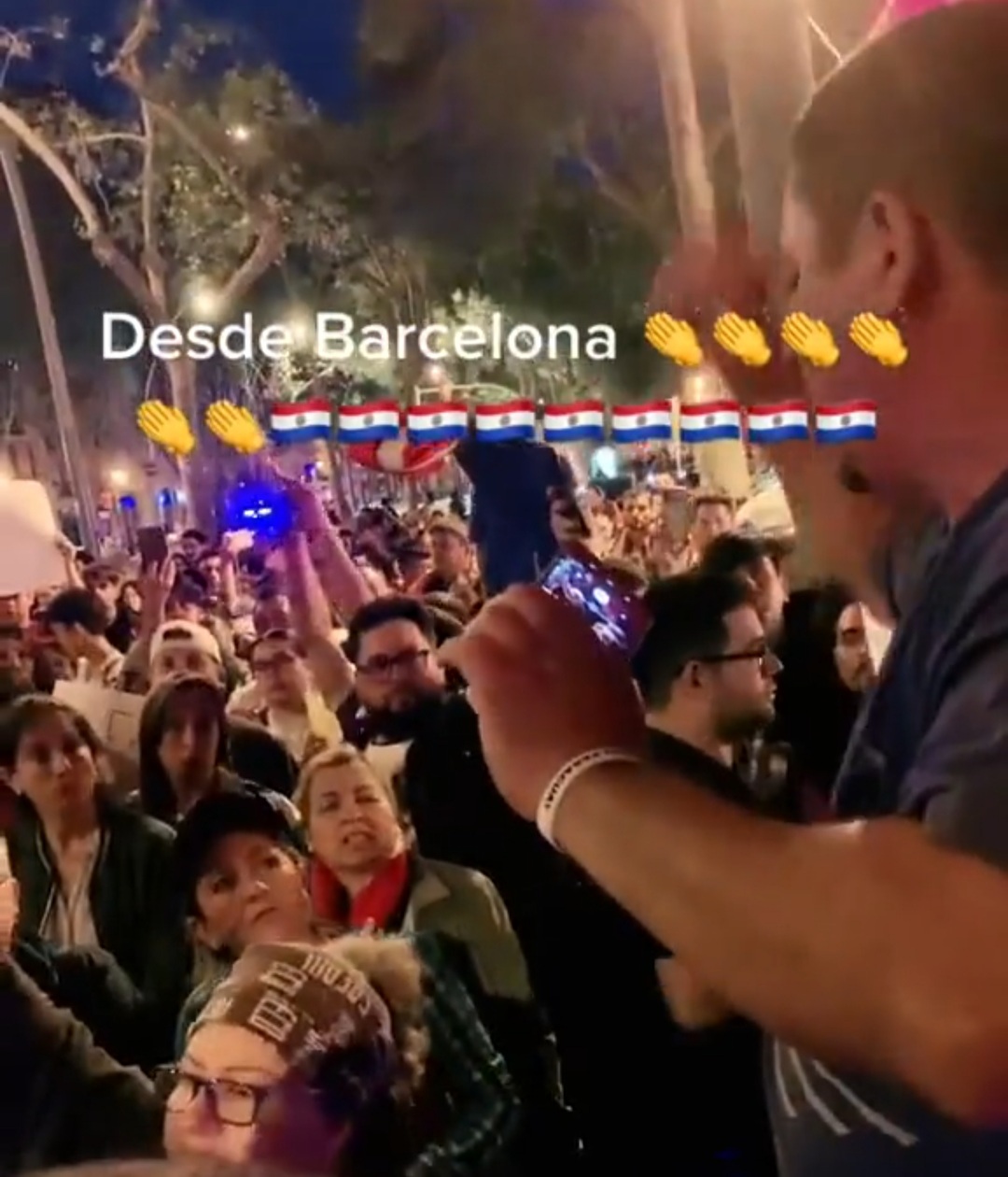 Manifestantes paraguayos en Barcelona se suman a las denuncias poselectorales. Foto: Captura