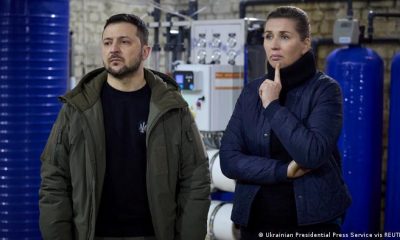 Volodimir Zelenski y Mette Frederiksen. Foto: DW.