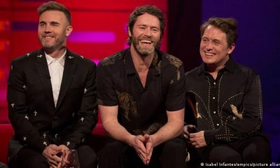 La banda británica "Take That": Gary Barlow, Howard Donald y Mark Owen (de izquierda a derecha). Foto: DW