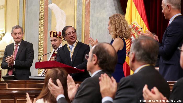 El presidente colombiano, Gustavo Petro, de visita oficial en España. Foto: DW