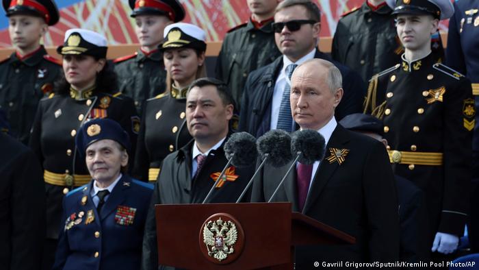 Vladimir Putin, durante su discurso de conmemoración del Día de la Victoria contra el nazismo. Foto: DW.