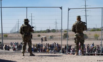 Soldados estadounidenses vigilan la frontera con México en el Paso, Texas. Foto: DW.