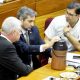 Mario Abdo Benítez en su periodo como legislador, junto a Arnoldo Wiens y Silvio Ovelar. Foto de archivo.