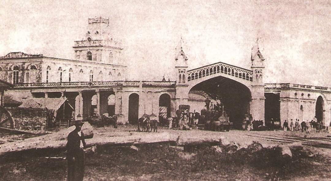 Asunción ocupada. Estación Central del Ferrocarril, ca. 1869. Dominio público