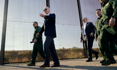 Joe Biden recorre una franja de la frontera de Estados Unidos con México en El Paso. Foto: Infobae