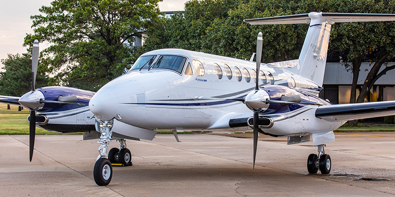 El King Air 360 es un avión bimotor, turboprop, y es uno de los modelos más icónicos. Foto: Gentileza.