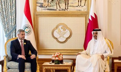 El presidente se reunió esta mañana con el emir de Qatar. Foto Gentileza.