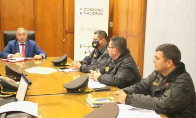 Autoridades de la Patrulla Caminera brindaron el informe al titular del MOPC. Foto: Gentileza.
