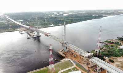 Construcción del Puente Héroes del Chaco. Foto: MOPC.