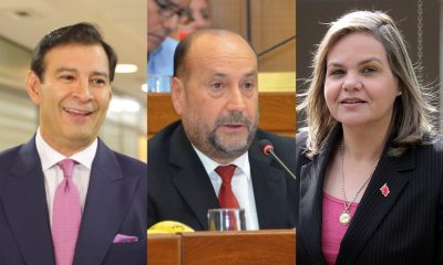 Los senadores Silvio "Beto" Ovelar, Óscar "Cachito" Salomón y Lilian Samaniego. Foto: Web.
