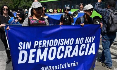 Protesta de periodistas en Guatemala. Foto:DW.