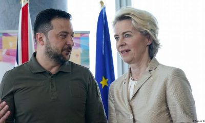 Volodimr Zelenky y Ursula von der Leyen. Foto: DW.