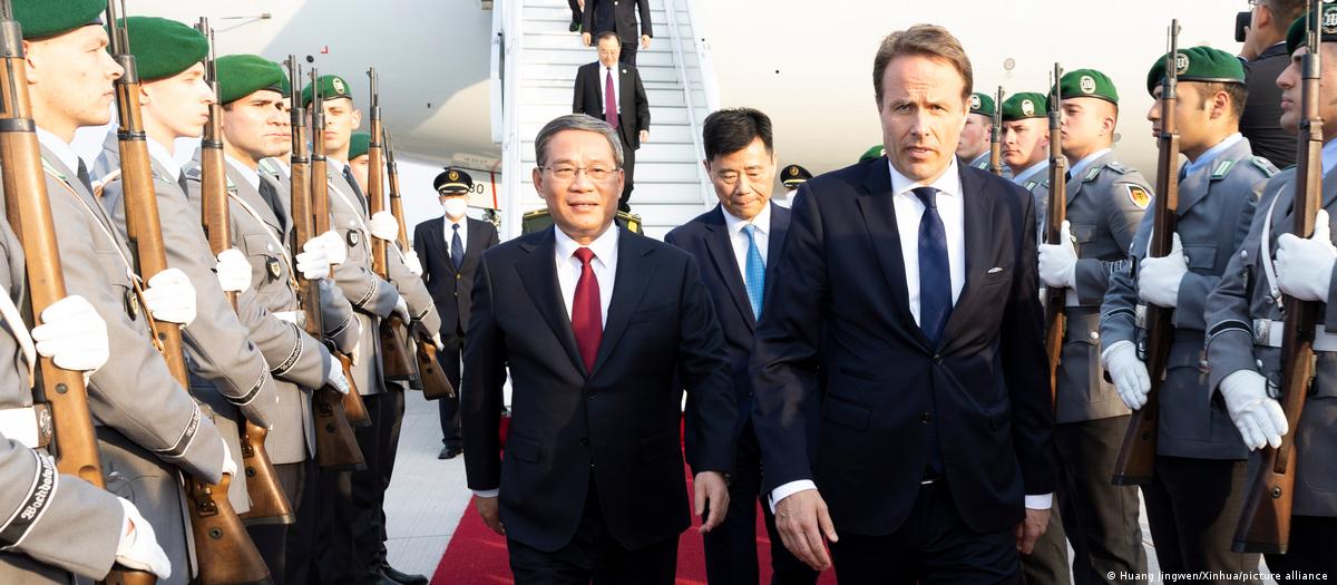 Li Qiang, primer ministro de China de visita en Berlín. Foto: DW.