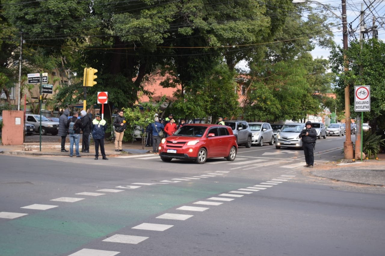 Calle con sentido único. Foto: Municipalidad de Asunción.