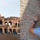 Turista grabó su nombre y el de su pareja en el Coliseo Romano. Foto: Plumas atómicas.