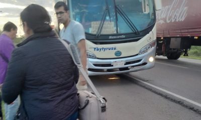 De esta manera quedó el bus tras el impacto. Foto: Gentileza.