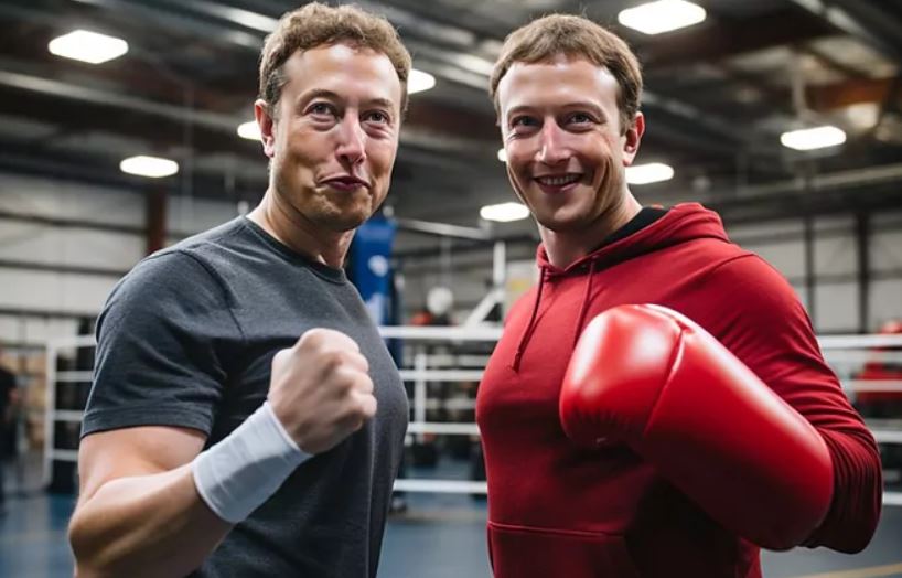 Mark Zuckerberg y Elon Musk, el duelo (IA). Foto: Telemundo.