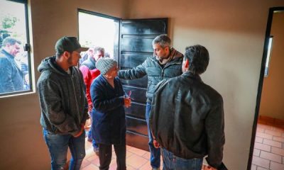 Mario Abdo Benítez durante acto de entrega de viviendas. Foto: Gentileza.