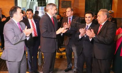 Mario Abdo Benítez encabezó el acto de inauguración de las obras de restauración del “Palacio Alegre”, actual Ministerio de Hacienda. Foto: Gentileza.