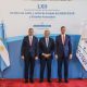 Mario Abdo Benítez, Alberto Fernández y Santiago Peña en la Cumbre del Mercosur. Foto: Gentileza.