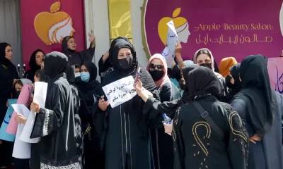 Protesta de mujeres en Kabul. Foto:DW.