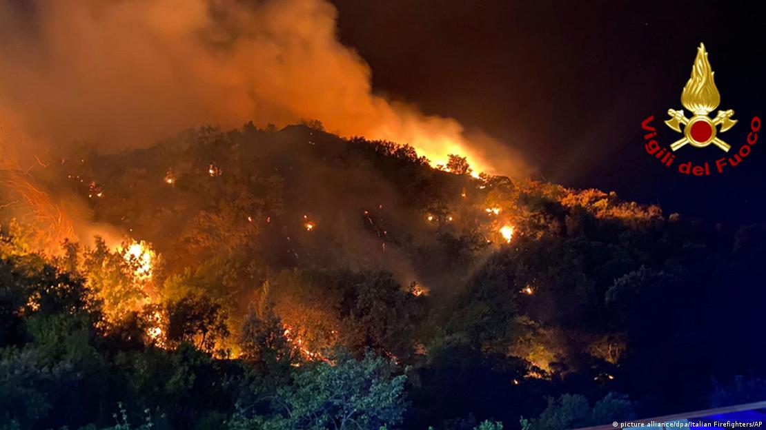 Incendio en Italia. Foto: DW.