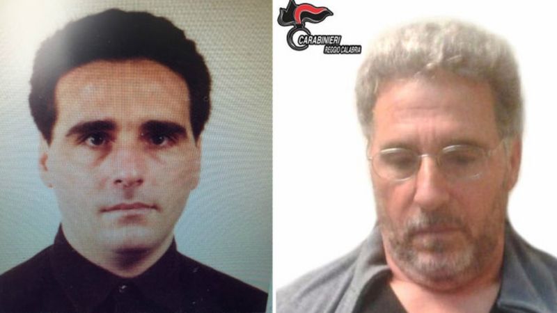 Rocco Morabito, jefe de la 'Ndrangheta calabresa, detenido en Montevideo. A la derecha, imagen al momento de su captura.